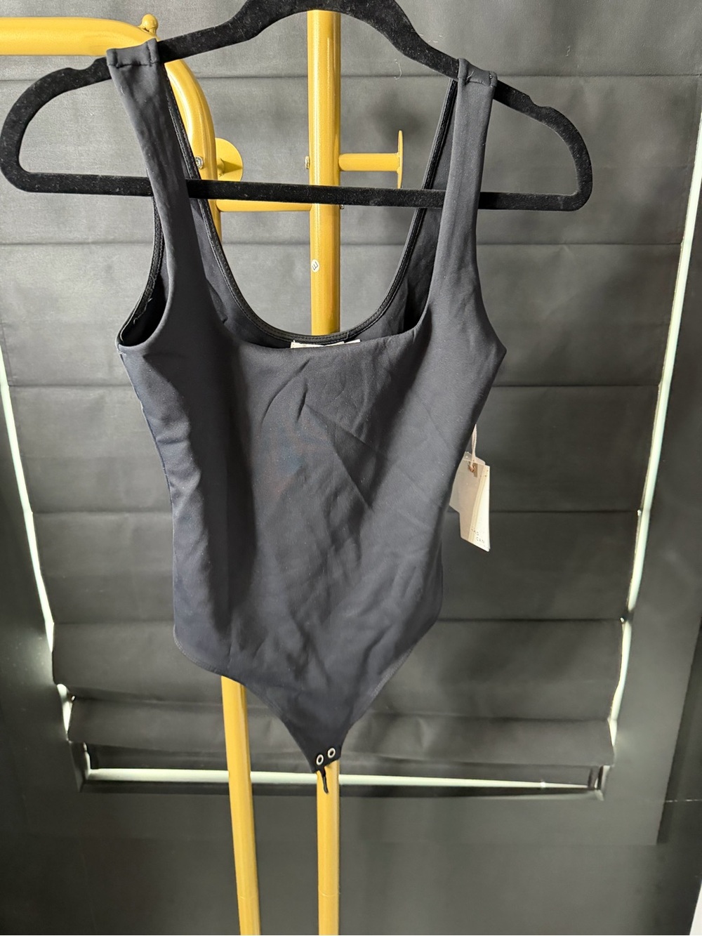 Good American Black Scoop Neck Bodysuit
